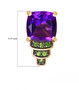 amethyst and chrome diopside earrings in 18k yellow gold over sterling silver shown for size comparison