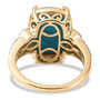 turquoise blue and white diamond ring in solid 10k yellow gold