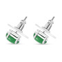 side view of green jade three piece jewelry set in rhodium over sterling silver