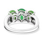green jade three piece jewelry set in rhodium over sterling silver