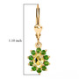 heliodor and chrome diopside halo lever back earrings in 18k yellow gold over sterling silver shown for size comparison