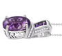 side view of amethyst and white zircon pendant necklace in rhodium over sterling silver