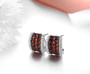 Garnet & White Zircon Earrings in Rhodium over Sterling Silver 2.2ctw