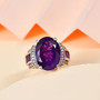 amethyst and white zircon rhodium over sterling silver ring live studio