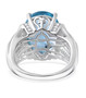 back view of sky blue topaz and white zircon ring in rhodium over sterling silver