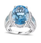 sky blue topaz and white zircon ring in rhodium over sterling silver