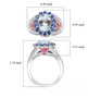 aquamarine multi gemstone ring in 18k rose gold and rhodium over sterling silver shown for size comparison