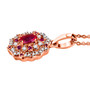 side view of mahenge pink spinel pink sapphire and white zircon pendant necklace in 18k rose gold over sterling silver