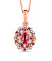 mahenge pink spinel pink sapphire and white zircon pendant necklace in 18k rose gold over sterling silver