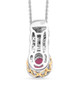 back view of mahenge pink spinel and white zircon pendant necklace in 18k yellow gold and rhodium over sterling silver