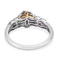 back view of mahenge pink spinel and white zircon ring in 18k yellow gold and rhodium over sterling silver