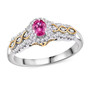 mahenge pink spinel and white zircon ring in 18k yellow gold and rhodium over sterling silver