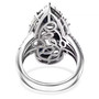 full view of star sapphire moonstone and zircon cluster ring in rhodium over sterling silver