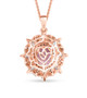 back view of kunzite and moissanite pendant necklace in 18k rose gold over sterling silver