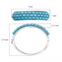 turquoise and neon blue apatite cluster bangle bracelet in rhodium over sterling silver shown for size comparison
