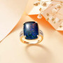 australian boulder opal triplet and moissanite 10k yellow gold ring live
