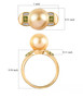 golden south sea pearl chrome diopside and white zircon ring in 18k yellow gold over sterling silver shown for size comparison