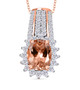morganite and moissanite pendant necklace in 18k rose gold over sterling silver