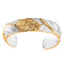 dragon two-tone 18k yellow gold and rhodium over sterling silver cuff bracelet 7 25"