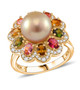 golden south sea pearl multi tourmaline and zircon ring in 18k yellow gold over sterling silver