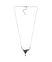 full view of andalusite and moissanite necklace in rhodium over sterling silver