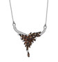 andalusite and moissanite necklace in rhodium over sterling silver