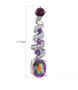 quartz doublet rhodolite garnet amethyst and zircon earrings in rhodium over sterling silver shown for size comparison