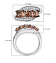 andalusite and white zircon cluster bypass ring in rhodium over sterling silver shown for size comparison