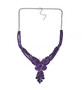 full view of amethyst butterfly cluster necklace in rhodium over sterling silver
