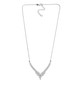 full view of chevron necklace with cubic zirconia in rhodium over sterling silver