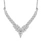 chevron necklace with cubic zirconia in rhodium over sterling silver