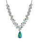 blue and green quartz triplet multi gemstone necklace in rhodium over sterling silver
