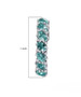 blue apatite and white zircon hoop earrings in rhodium over sterling silver shown for size comparison