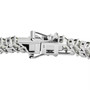 close up of green apatite and white zircon tennis bracelet in rhodium over sterling silver