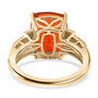 full view of fire opal yellow and white diamond ring in solid 10k yellow gold