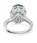 back view of blue and green quartz triplet and white zircon ring in rhodium over sterling silver