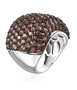 side view of andalusite cluster wide band ring in black and white rhodium over sterling silver