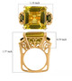 lemon quartz and chrome diopside euro shank ring in 18k yellow gold over sterling silver shown for size comparison