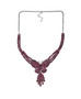 full view of rhodolite garnet butterfly cluster necklace in rhodium over sterling silver