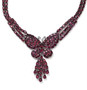 rhodolite garnet butterfly cluster necklace in rhodium over sterling silver