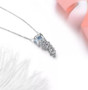 sky blue topaz or garnet necklace in rhodium over sterling silver