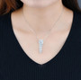 sky blue topaz or garnet necklace in rhodium over sterling silver