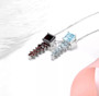 sky blue topaz or garnet necklace in rhodium over sterling silver