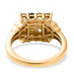 back view of multi color tourmaline and white zircon cluster ring in 18k yellow gold over sterling silver