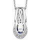 back view of ceylon sapphire rubellite tourmaline and zircon pendant necklace in rhodium over sterling silver