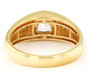 back view of lab white sapphire gents ring in 18k yellow gold over sterling silver