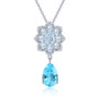 natural gemstone pendant necklace in rhodium over sterling silver