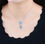 natural gemstone pendant necklace in rhodium over sterling silver