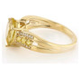heliodor yellow sapphire and white zircon ring in 10k yellow gold side