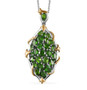 chrome diopside cluster pendant necklace in 18k yellow gold and rhodium over sterling silver